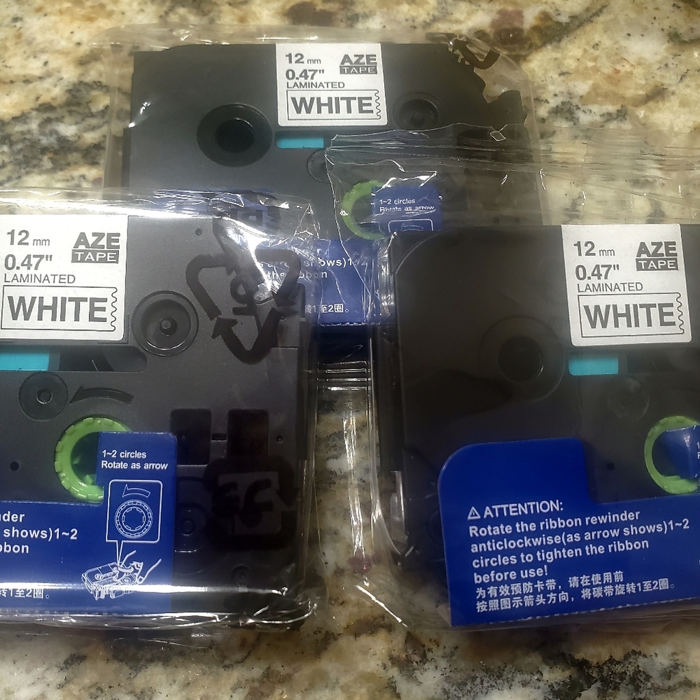 12mm 0.47 Liminated White Tape 3 packages